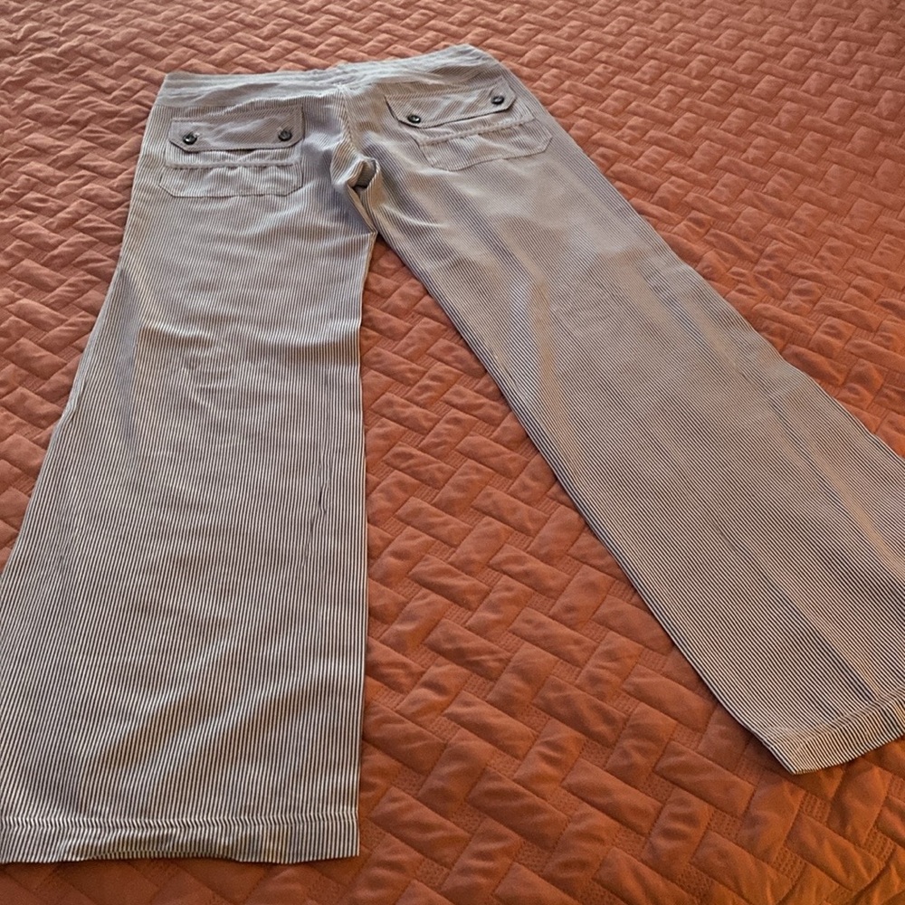 Georgie pants Size 4/5 Color white and blue stripes straight leg